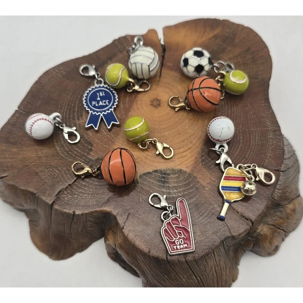 12- Sports Charm Lot - Basketball Baseball Soccor Pickle Ball Tennis Volley #1